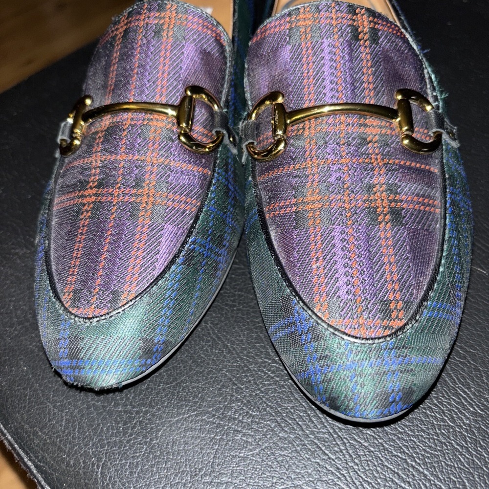 & Other Stories Plaid Horsebit Loafers in Green and Purple - Picture 2 of 11
